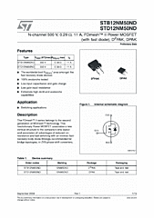 DataSheet STB12NM50ND pdf